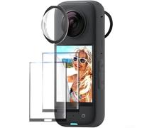 Kit de protection pour objectif, accessoires d'appareil photo pour Insta360 X3 avec étui de protection, pochette de rangement et film protecteur d'écran (avec cadre)