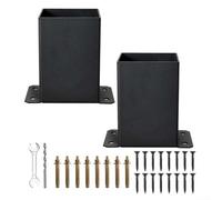 Kit de protection pour poteaux d'ancrage - Support de tonnelle en fer pour stabiliser les structures en bois - Pour boîte aux lettres, clôture, escalier