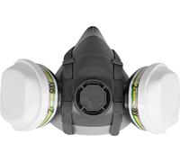 Kit de protection respiratoire ACE contre les produits chimiques - Masque de protection respiratoire avec double filtre A1B1E1K1P3 - Demi-masque contre la poussière, les gaz et les vapeurs