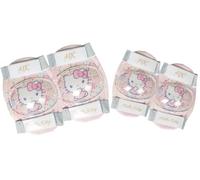 Kit de Protection Tataway Hello Kitty pour Fille, Taille S, coudières et genouillères de vélo, avec Coque Rigide, Rembourrage intérieur et Sangles élastiques réglables, Certification CE EN14120