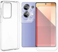 Kit De Protection Verre Trempé Écran + Caméra + Coque Transparente Pour Xiaomi Redmi Note 13 4g - Anti-Rayures/Explosion, Facile À Poser Sans Bulles