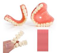 Kit de prothèse à faire soi-même - Ensemble complet de fausses dents pour le haut et le bas | Combo de prothèses dentaires fonctionnelles maison | Résultats rapides, restaurez votre confiance en votre