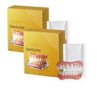 Kit de prothèse dentaire rebasée en silicone, prothèses en silicone adaptables sur vos dents naturelles, fausses dents confortables à modeler à l’eau bouillante (2 set)