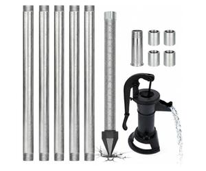 Kit de puits d'eau avec pointe de sable de 1-1/4", avec pompe manuelle | Kit de puits Sand Point avec écran à 60 mailles - Kit de puits artésien robuste for pompes manuelles et irrigation de jardin