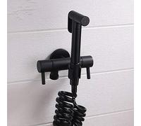 Kit de pulvérisateur à Main, Robinet à tête Ronde à Montage Noir Noir, Salle de Bain à Couches de Salle de Bain laveuse de Douche Portable pulvérisateur en Acier en Acier Inoxydable pour hygiène