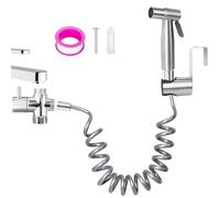 Kit de Pulvérisateur de Bidet en Acier Inoxydable pour Toilettes - Fixation de Bidet à main avec Tuyau de 200 cm et Inverseur de Douche à 2 voies - Pour l'hygiène Intime, le Nettoyage des Couches et