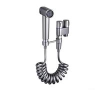 Kit de pulvérisateur de bidet monté en laiton avec valve d'angle en acier inoxydable, buse ABS et tuyau flexible en polyuréthane pour toilettes et soins de bébé