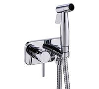 Kit de pulvérisateur de Bidet portatif en Laiton avec contrôle de l'eau Chaude et Froide pour Le Nettoyage des Couches de Toilettes et Le Lavage féminin, Finition Nickel brossé