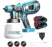 Kit de pulvérisation de peinture pour Makita - Pistolet à peinture électrique avec réservoir de 1000 ml - Pulvérisateur de peinture avec 3 buses - Pistolet pulvérisateur électrique HVLP pour clôture