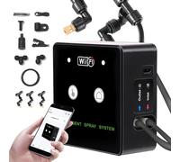 Kit de pulvérisation d'humidification intelligent WiFi pour terrarium de forêt tropicale avec buse rotative à 360 °, fonction minuterie, pompe auto-amorçante pour soutien de l'écosystème