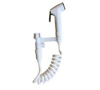 Kit de pulvérisation pour bidet de toilette Shattaf avec tuyau en plastique ABS 1/2 interface de nettoyage pour salle de bain avec crochet de fixation murale