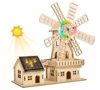 Kit de Puzzle 3D en Bois à Énergie Solaire STEM - Maison Moulin à Vent à Construire Soi-Même, Jouet Éducatif Scientifique pour Enfants de 8 à 15 Ans et Adultes,Projet Créatif de Construction Manuelle