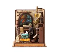 Kit de puzzle 3D en bois à faire soi-même pour coin de livre, maison de poupée miniature serre-livres avec lumière LED pour adolescents et adultes pour construire des cadeaux créatifs