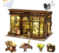Kit de puzzle 3D en bois, maison de poupée miniature à faire soi-même avec lumières LED, décoration de jardin, dessert, étagère, cadeau créatif pour adultes et adolescents