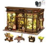 Kit de puzzle 3D en bois, maison de poupée miniature à faire soi-même avec lumières LED, décoration de jardin, dessert, étagère, cadeau créatif pour adultes et adolescents