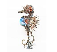 Kit de puzzle 3D en métal pour adulte, 2 100 pièces, modèle d'assemblage mécanique en métal, sculpture de lampe de planète steampunk avec lumière LED, décoration de collection