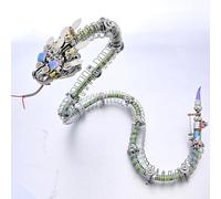 Kit de puzzle 3D en métal Steampunk - Plus de 500 pièces - Modèle de serpent mécanique à monter soi-même avec yeux LED | Sculpture en alliage d'acier inoxydable pour adultes, cadeau et présentation