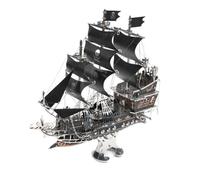 Kit de puzzle classique en métal 3D avec perles noires - Réplique de bateau de pirate - 300 pièces - Steampunk - À monter soi-même - Pour adultes à construire - Modèle de qualité collector pour