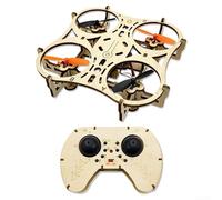 Kit de quadrirotor en bois à monter soi-même, avion RC intelligent avec 5 lumières LED, 3 réglages de vitesse, contrôle facile à une touche, fonction de basculement à 360 degrés