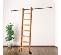 Kit de quincaillerie coulissante rétractable, aucune échelle nécessaire, rail rond de 4 m pour échelles mobiles, idéal pour la maison/l'intérieur/le grenier, fonctionnement fluide et design peu