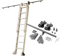 Kit De Quincaillerie D’échelle De Bibliothèque Roulante - Kit De Rail D’échelle Coulissante Télescopique Rail De Suspension D’échelle Mobile avec P, 13ft/400cm Track kit