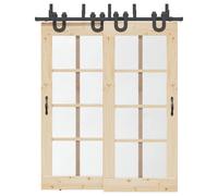 Kit de quincaillerie de porte coulissante 183 cm Acier Noir vidaXL