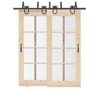 vidaXL Kit de quincaillerie de porte coulissante 183 cm Acier Noir
