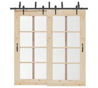 vidaXL Kit de quincaillerie de porte coulissante 213,5 cm acier noir