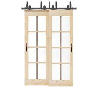 vidaXL Kit de quincaillerie de porte coulissante 183 cm Acier Noir