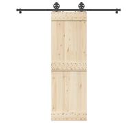 vidaXL Kit de quincaillerie de porte coulissante 200 cm Acier Noir, quincaillerie de porte coulissante, galet de porte 4009729 Noir