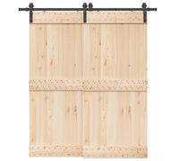 vidaXL Kit de quincaillerie de porte coulissante 200 cm Acier Noir