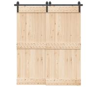 Kit de Quincaillerie de Porte Coulissante Ensemble Bureau Acier Noir vidaXL