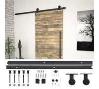 Kit de quincaillerie de porte coulissante SKIEN 183 cm noir Noir G