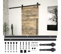 Kit de quincaillerie de porte coulissante - VIDAXL - SKIEN - 200 cm - Acier noir - 100 kg