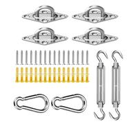 Kit de quincaillerie de voile Shade, Tringbuckles pour SHADE SAIL - Triangle Sun Shade Avent Hardware Kit | Tringbuckle robuste, crochets en acier inoxydable, accessoires de fixation pour piscine, arr
