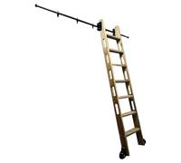 Kit de quincaillerie échelle bibliothèque roulante 3,3-24pieds (sans échelle) échelles bibliothèque avec roulettes rail d'échelle coulissante escaliers loft/étagère kit rail noir échelles bois métal(4