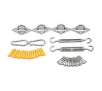 Kit de quincaillerie en Acier Inoxydable 304 for Voile d'ombrage, 40 pièces, tendeur, œillet, Mousqueton, Crochet, vis