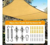 Kit De Quincaillerie En Acier Inoxydable,40 Pièces/Ensemble,Accessoires Pour Voile D'ombrage,Kit De Quincaillerie En Acier Inoxydable,Tournevis,Mousqueton Pour Les Yeux,Vis À Crochet M5