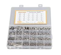 Kit de quincaillerie en acier inoxydable, vis M2 M3 M4 M5, rondelles d'écrous avec clés pour bricolage et réparation, 884 pièces