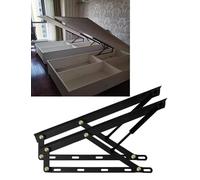 Kit de quincaillerie for lit escamotable, vérin à gaz hydraulique Robuste, 1 Paire for Lits de Rangement et canapés | Mécanisme de Pliage Facile et Gain de Place(Black,31.5in/80cm)