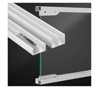 Kit de quincaillerie for porte coulissante à double rail en aluminium, 1 ensemble(190cm)