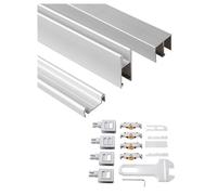 Kit de quincaillerie for porte coulissante en aluminium | Multicolore Différentes Tailles: Armoire Bibliothèque Porte Coulissante(Silver,47.2in/120cm)