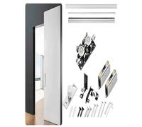 Kit de quincaillerie for porte coulissante en bois dissimulée, mécanisme de fermeture amortie, rail for porte de grange, ensemble de rails for porte de garage for chambre/cuisine/chambre(L1.2 meter)