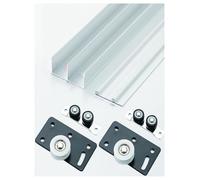 Kit de quincaillerie for porte coulissante escamotable, aluminium, rail de porte de placard, coulisse en douceur et en silence(Cream color,140cm)