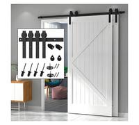 Kit De Quincaillerie For Porte De Grange,accessoires Rail For Porte Coulissante Silencieuse,kit Roulement For Double Porte,for Placard,salle Bain,garage(96.1" Track (Double Doors))