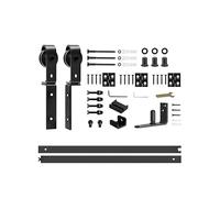 Kit de quincaillerie for porte de grange, rail de porte coulissante assemblé for un coulissement fluide et silencieux, kit de rail robuste for porte de grange compatible avec(91.4cm(35.98in))