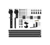 Kit de quincaillerie for porte de grange, rail de porte coulissante assemblé for un coulissement fluide et silencieux, kit de rail robuste for porte de grange compatible avec(162.5cm(63.98in))