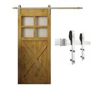 Kit De Quincaillerie For Porte De Grange,rails De Porte Coulissante En Acier Inoxydable,accessoires De Rail Combiné Silencieux,for Placard,salle Bain,garage(78.7" Track (Single Door))