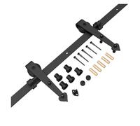 Kit de quincaillerie for porte grange coulissante, adapté aux portes simples en bois, mécanisme durable, intérieur et extérieur, avec guide au sol(152CM-5FT)
