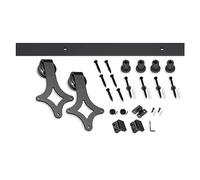 Kit de quincaillerie for porte grange coulissante en forme losange acier carbone, ensemble système rails suspendus for simple, 4 à 16 pieds, Glisse en douceur